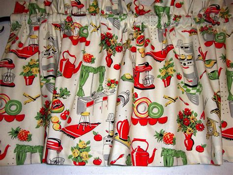 vintage curtains kitchen|50s retro vintage kitchen curtains.